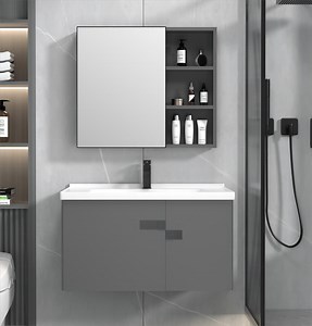[Hot Item] Aluminum Bathroom Vanity Cabinet Set with Basin