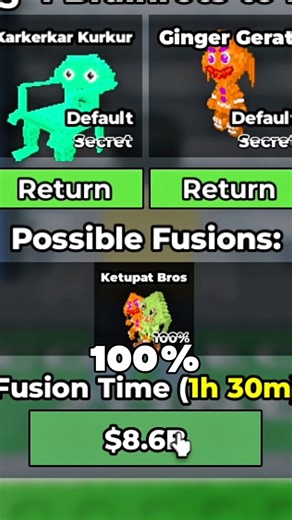 This is how to get the Ketupat Bros from the fuse machine 😱 #roblox #stealabrainrot