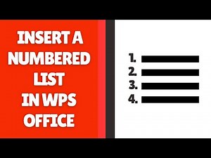 How to Insert a Numbered List in WPS Office Writer