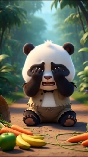 Baby Panda Work Hard To Buy a Doll for His Sister 🐼😭 #shorts #cartoon