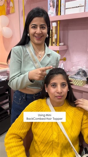 The Gorgeous Hair on Instagram: "Mini Backcombed Hair Topper by @thegorgeoushair to cover crown thinning and Puff Hairstyle 💕 #hairtopper #puffhairstyle #backcombedhair"