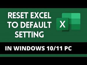 How to reset Microsoft office Excel 2016 to default setting