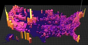 This 3D Map Shows the Price Per Square Foot of U.S. Housing Markets