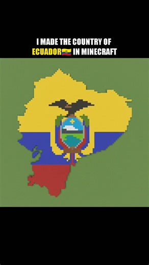 Ecuador Pixel Art in Minecraft - The Coat of Arms is Insane 🇪🇨🦅