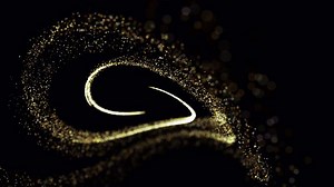 Golden particles dust on transparent background. Magic gold glittering alpha channel effect. Dust glitter particles swirl. Magic wand gold dust sweeping movement. Glowing fantasy galaxy. Loop