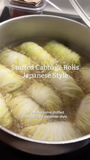 Japanese style stuffed cabbage rolls! #cabbagerolls #food #foodie #japaneserecipe