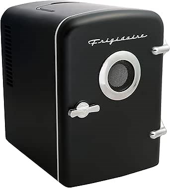 Frigidaire EFMIS151 Mini Portable Compact Personal Home Office Fridge Cooler BUILT IN SPEAKER, 4L Capacity, Chills Six 12 oz Cans, 100% Freon-Free & Eco Friendly