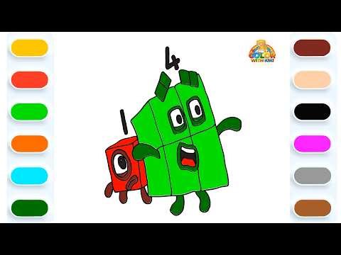 Learn to Draw Number Blocks - Drawing and Coloring Tutorial for Kids