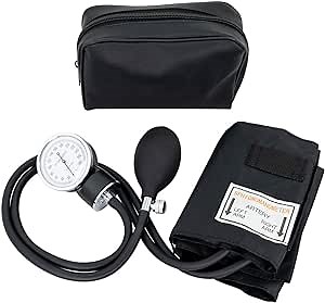 LINE2design 58730-BK Manual Blood Pressure Cuff - Adult Large Medical Deluxe Aneroid Sphygmomanometer - Nurses Manual BP Cuff Monitor with Durable Carrying case – Black