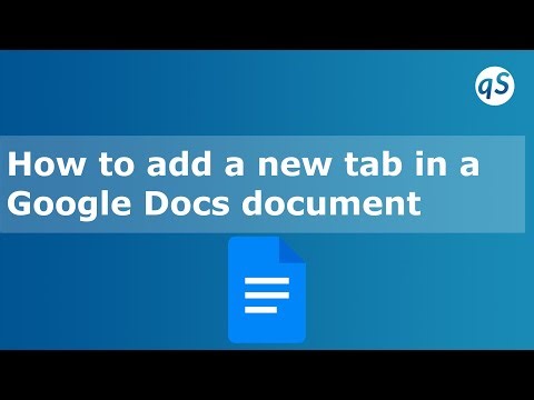 How to add a new tab in a Google Docs document