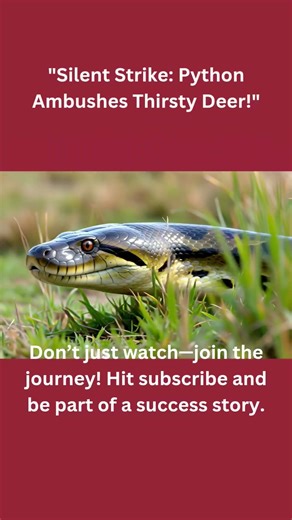 "Silent Strike: Python Ambushes Thirsty Deer!"