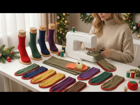 So Easy! I Made Baby Sock Slippers from a Jacket Sleeve | No Pattern