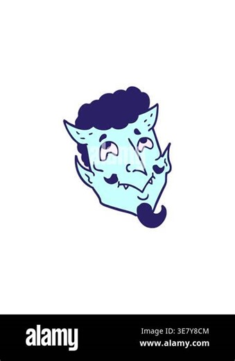 splitting effect animation of cartoon devil face Stock Video Footage - Alamy