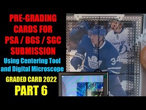 PRE-GRADING SPORTS CARDS USING A MICROSCOPE AND CENTERING TOOL! GRADED CARDS 2022 PART 6!