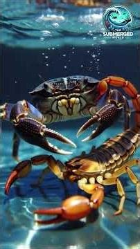 Crab vs Scorpion Underwater 🦀🦂 | Deadliest Ocean Battle?#UnderwaterBattle #AnimalVsAnimal #nature