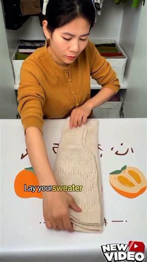 Sweater Folding Trick: Save Closet Space & Keep Your Sweaters Neat! 🤯