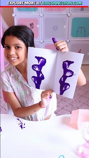 DIY Thread Painting 🌸 | Arts & Crafts for Kids | Adi Connection #shorts