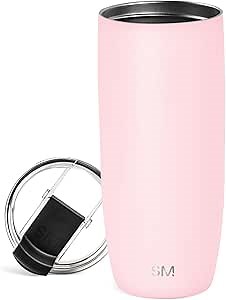 Simple Modern Voyager Tumbler with Flip Lid | Travel Coffee Mug | Insulated Stainless Steel Cold Brew Iced or Hot Coffee Cup | Gifts for Women Men Her Him | 20oz, Blush