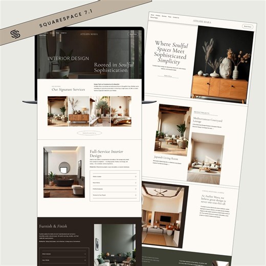 Interior Design Website Template, Squarespace Website Template for Interior Designers, Interior Design Architect Squarespace 7.1 Template - Etsy