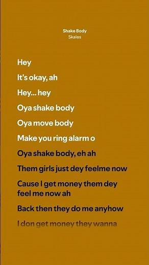 Shake Body - Skales (Lyrics)