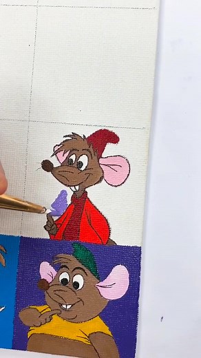 part 7-jaq💜 who should I paint next? #cinderella #jaq #disney #art #paint #foryou #fyp