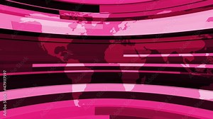 Pink color technology news background animation with earth map Stock Video