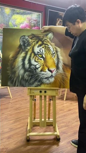 Hyper-Realistic Tiger Oil Painting | Power and Detail #oilpainting #painting #animalart #art