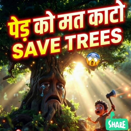 पेड़ को मत काटो 😢 | Save Trees 🌳 | Emotional Story for Kids | Moral Story in Hindi