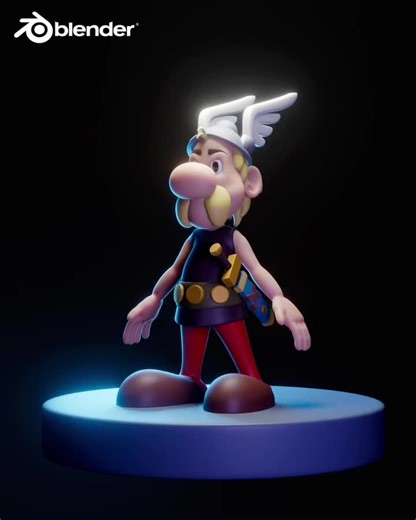 3D modeling of the Asterix character made in Blender using sculpt mode and rendered in Eevee. #blender #3dsculpt #3dprinting #asterix #toy #fanart #3dartist #cartoon #madewithwacom #vikingstyle