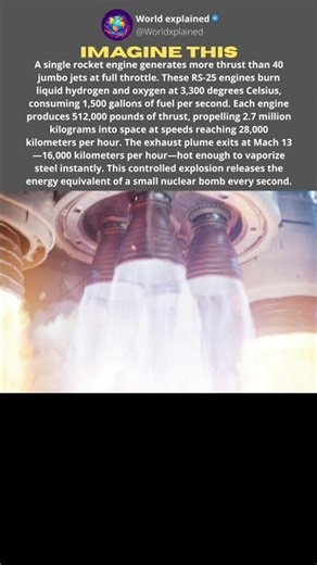 Rocket engines burn 1,500 gallons of fuel per second at 3,300°C #space #shorts