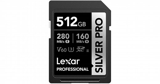 Lexar Professional Silver Pro SDXC UHS-II Card 512GB Black/Silver – LSDSIPR512G-BNNNG