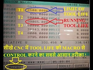 (3) HOW TO CONTROL TOOL LIFE WITH THE HELP OF MACRO IN CNC! FANUC CONTROL!