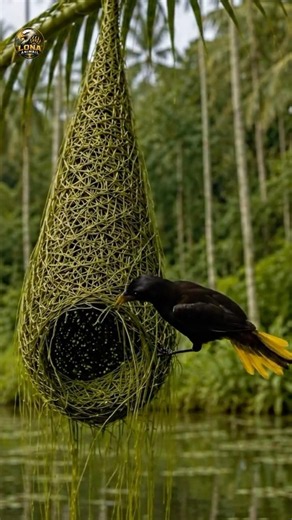 The Bird That Weaves a Tower Nest #BirdNest #Wildlife #Nature