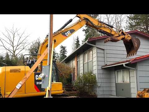 EPIC Split-Level DEMOLITION! Excavator BUSTS Open Giant Gun SAFE!