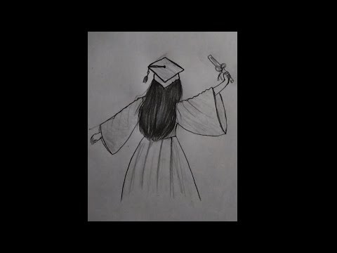 How to draw a graduate girl...step by step...#drawing #viral #graduate