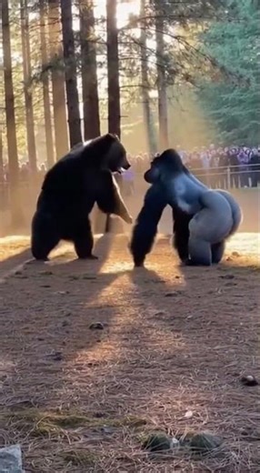 Clash Of Titans! 🦍💥🐻Grizzly Bear vs Silverback Gorilla: Who Would Actually Win? 🐻‍❄️🦍