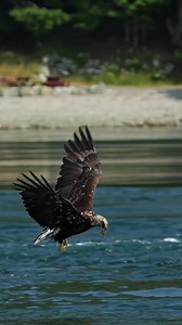 Watching adult bald eagles eat on the wing has taught this beautiful juvenile bird that in-flight snacks are the way to go. But sometimes getting the fish down is harder than it looks. Glad I’m not a fish! | Mark Smith Photography