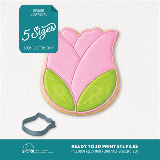 Tulip Flower Cookie Cutter STL for 3D Printing, Includes 5 Sizes - Etsy