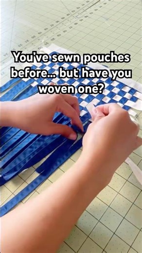 From fabric strips to a chic woven pouch #sewwithme #sewinginspiration #sewingprojects #easysewing