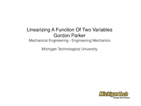 Linearizing A Function Of Two Variables