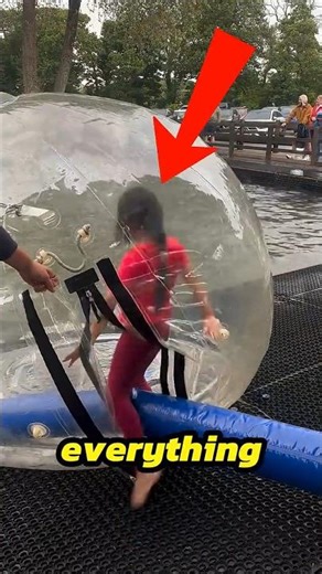 She Climbed Inside a Giant Water Ball… Then Got STUCK 😳💀
