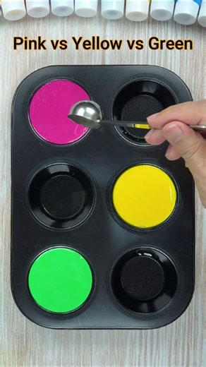 Pink vs Yellow vs Green Color Mixing | Satisfying 3D Fluid ASMR | ColorMixingASMR