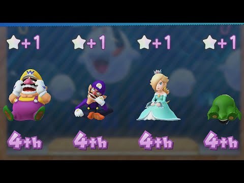 Mario Party 10 Rosalina VS Spike VS Wario VS Waluigi Haunted Trail
