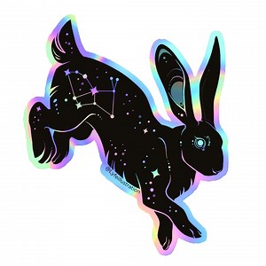 Holographic Rabbit Sticker Bunny Rabbit Constellation Lepus Lyfe Illustration Stickers - Etsy