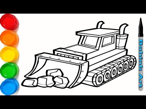 Drawing a Bulldozer for kids | Learn to drawing and coloring step by step for kids and toddlers