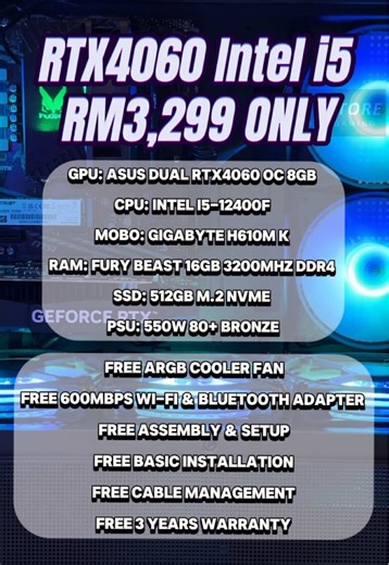 High-Performance Gaming PC with Intel i5 and RTX 4060