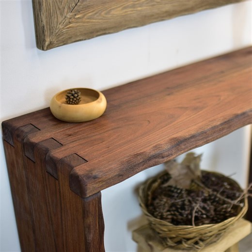 Rustic Reclaimed Wood Console Table, Handmade Entryway Furniture - Etsy