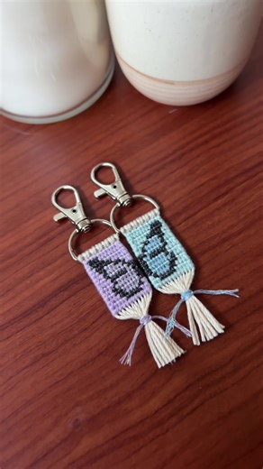 matching butterfly keychains 🦋💜 #friendshipbracelets #bracelettutorial #fyp #handmade #smallbusiness #smallbiz #aesthetic #asmr #harrystyles #foryou #kpcraftssf #diy #giftideas