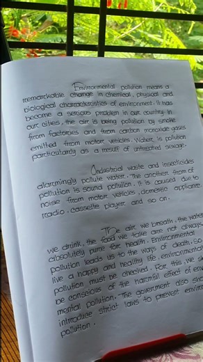 One page English handwriting