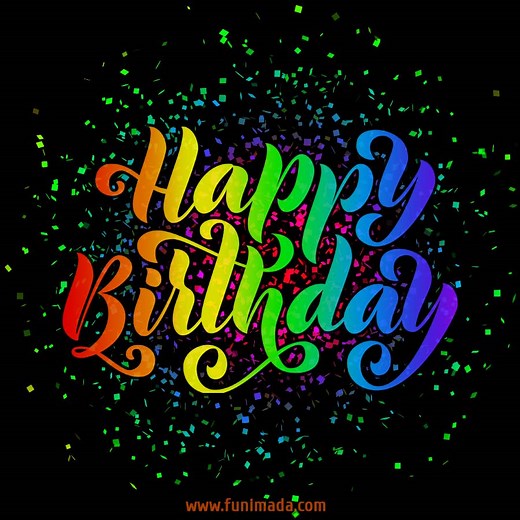 Rainbow Confetti Happy Birthday GIF - Download & Send Wishes